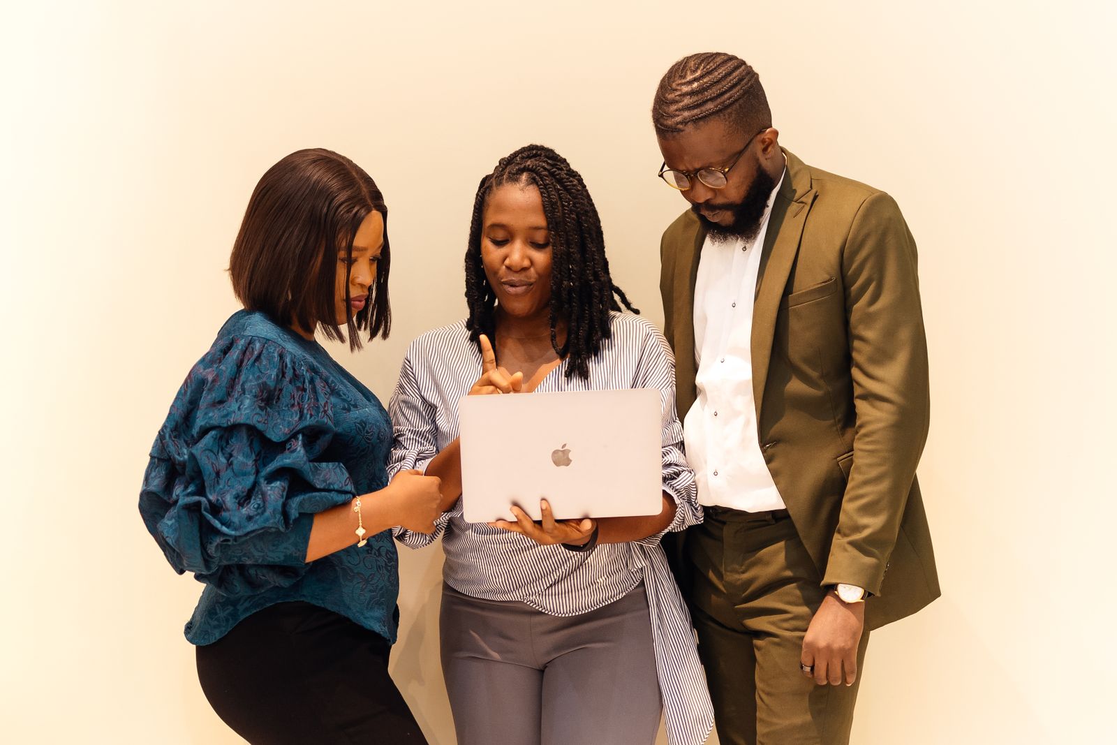 An African team working together in a modern office