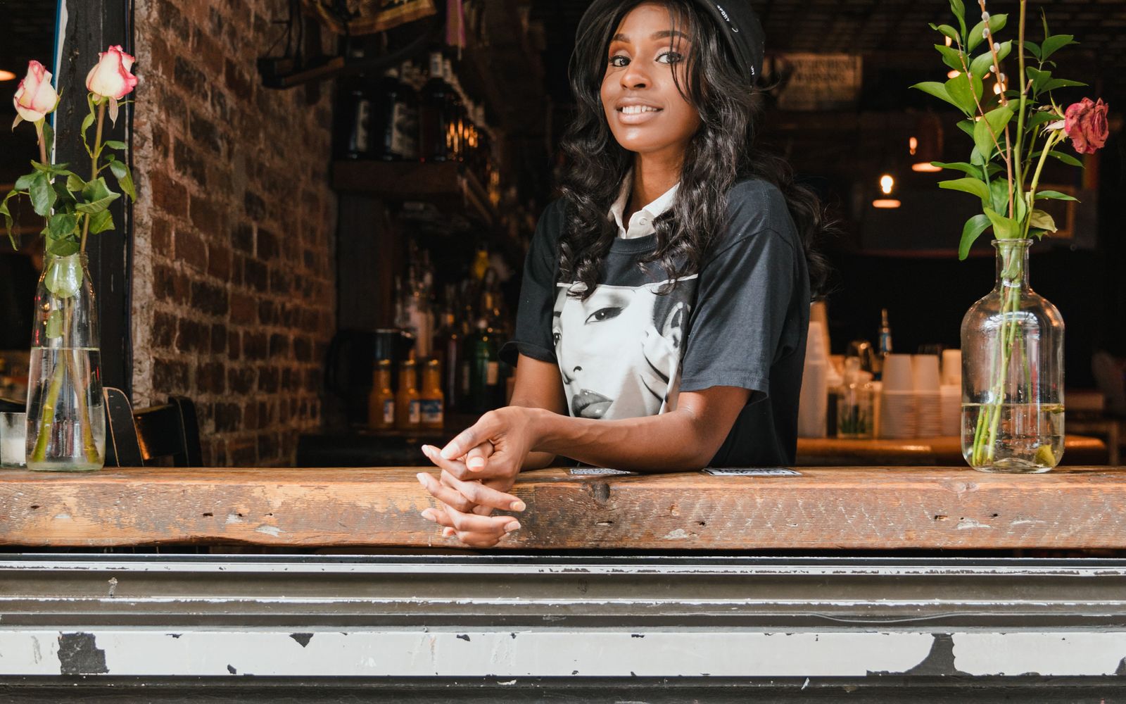 A modern African retailer at her shop counter